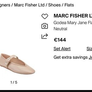 Marc Fisher Nude Beige Mary Jane Flats with Buckle